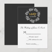 Witte Bladeren Botanische Krans Rustieke Trouw-Huw Kaart (Voorkant / Achterkant)