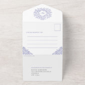 witte bladeren fotomaaltijd RSVP bruiloft All In One Uitnodiging (Buitenkant)