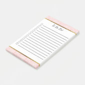 Witte bladeren op Roze om Lijst te doen Post-it® Notes (Schuin)