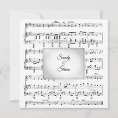 Witte Bladmuziek Trouw Thema Uitnodiging (Achterkant)