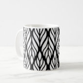 Witte bladpatroon aanpassen koffiemok (Voorkant links)