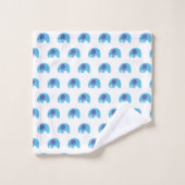 WITTE BLAUWE ELEPHANT BATHROOM TOWEL SET BAD HANDDOEK (Wasdoekje)