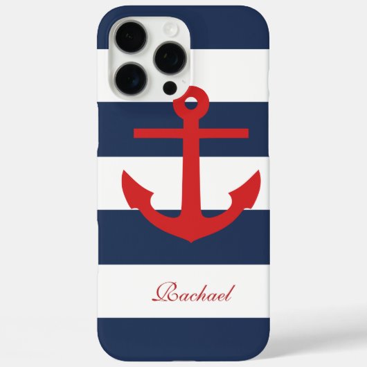 Witte Blauwe en rode Anchors Agewicht Case-Mate iPhone Case (Achterkant)