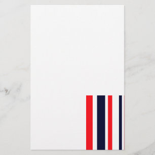 Witte, blauwe en rode strepen briefpapier