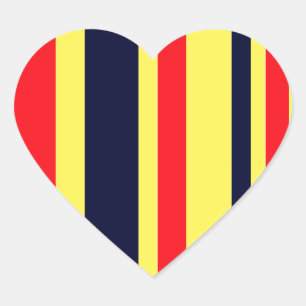 Witte, blauwe en rode strepen hart sticker