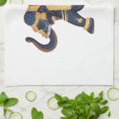 witte blauwe grijs rood Elephant India Style Theedoek (Gevouwen)