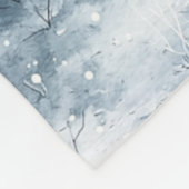 Witte blauwe kerstbomen wintersneeuw fleece deken (Hoek)