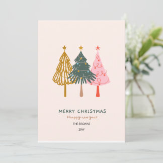 Witte Blauwe Minimalistische Kerstkaart
