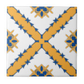 Witte Blauwe Oranje Middellandse Zee Tegeltje (Voorkant)