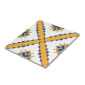 Witte Blauwe Oranje Middellandse Zee Tegeltje (Zijkant)