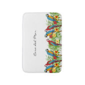 Witte blauwe papegaaien badmat (Voorkant Verticaal)