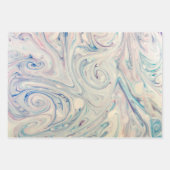 Witte blauwe roze moderne, Abstracte, vloeiende ku Inpakpapier Vel (Voorkant 3)