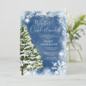 Witte Blauwe Sneeuwvlokken Winter Onederland Verja Kaart (Staand voorkant)