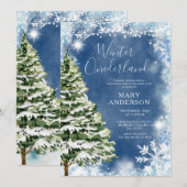 Witte Blauwe Sneeuwvlokken Winter Onederland Verja Kaart (Voorkant / Achterkant)