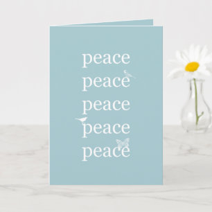 Witte Blauwe Vrede inspirerende quote vogels Kaart