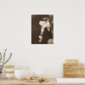 witte bloedingen harten sepia poster (Keuken)