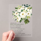witte bloei | Boeket Bruidsmeisjes Luncheon Acryl Uitnodigingen (Insitu (Draagbaar))