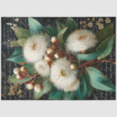 Witte Bloeiende Gumnut Decoupage Tissuepapier (Voorkant)