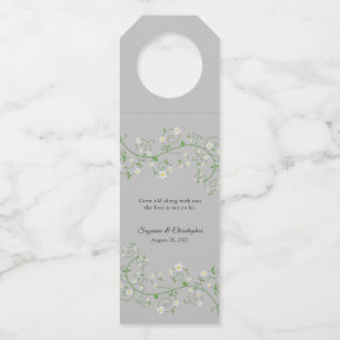 Witte Bloeiende Klimplant op Grijze Fles Hanger La