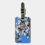 Witte bloeiende lenteboom witte bloesem bagagelabel (Voorkant verticaal)