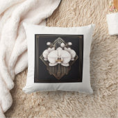 Witte Bloem Art Deco Kussen (Deken)