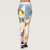 witte bloem bloesem monogram leggings (Achterkant)