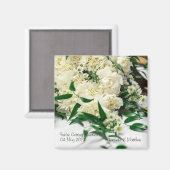 Witte Bloem Boeket Save the Date Magnet Magneet (Voorkant / Achterkant)