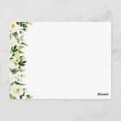 Witte Bloem Bruiloft Advies Kaarten met groen (Achterkant)