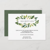 Witte Bloem | Bruiloft  Ontvangstkaartje Informatiekaartje (Voorkant / Achterkant)