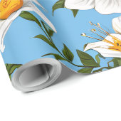 Witte bloem cadeaupapier (Rol Hoek)