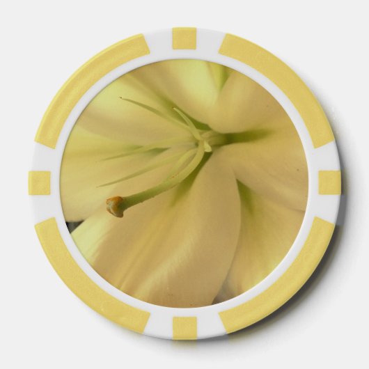 Witte Bloem Clay Poker Chips (Voorkant)