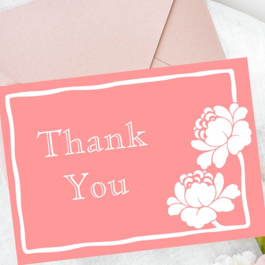 Witte Bloem Dank Je Wel Bedankkaart