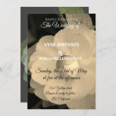 witte bloem foto bruiloft uitnodiging (Voorkant / Achterkant)