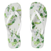 Witte bloem, gevlekt teenslippers (Voetbed)