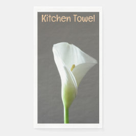 Witte bloem grijze handdoek servet