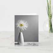 Witte bloem in vaas sympathie dank u bedankkaart (Voorkant)