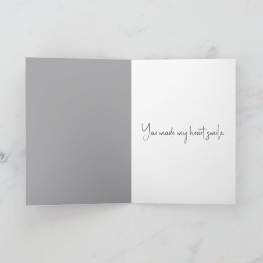 Witte bloem in vaas voor dank u bedankkaart (Binnen)