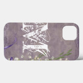 Witte Bloem Land Kant Monogram IPAD Case (Achterkant (horizontaal))