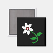 Witte bloem magneet (Voorkant / Achterkant)