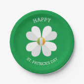 Witte bloem met Ierse vlag- St. Patrick Day Papieren Bordje (Voorkant)
