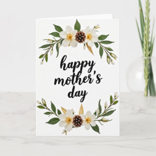 Witte bloem Moederdagkaart Kaart