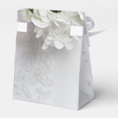 Witte bloem, romantische bruiloft bedankdoosjes (Achterkant)