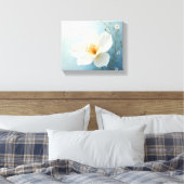 Witte bloem schilderkunst canvas afdruk (Insitu (Slaapkamer))