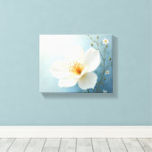 Witte bloem schilderkunst canvas afdruk (Insitu (Houten vloer))