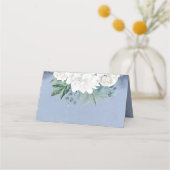 Witte Bloem Stoffig Blauw Elegant (Achterkant)