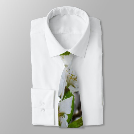 Witte bloem stropdas (Gebonden)