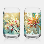 Witte bloemblaadjes bril blikvorm glas (Links)