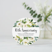 Witte Bloemen 10e 15e 20e Huwelijksjubileum Kaart (Staand voorkant)