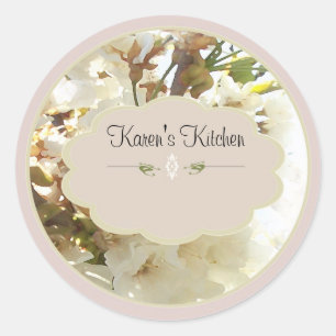 Witte Bloemen 2 Spice Jar Labels