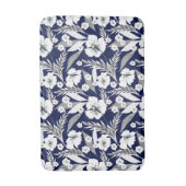 Witte bloemen badmat (Voorkant Verticaal)